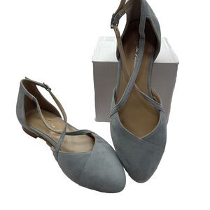 Yulia Nadeeva Light Blue Suede Leather Wedding Bride Shoes Flats Size 39 / 8